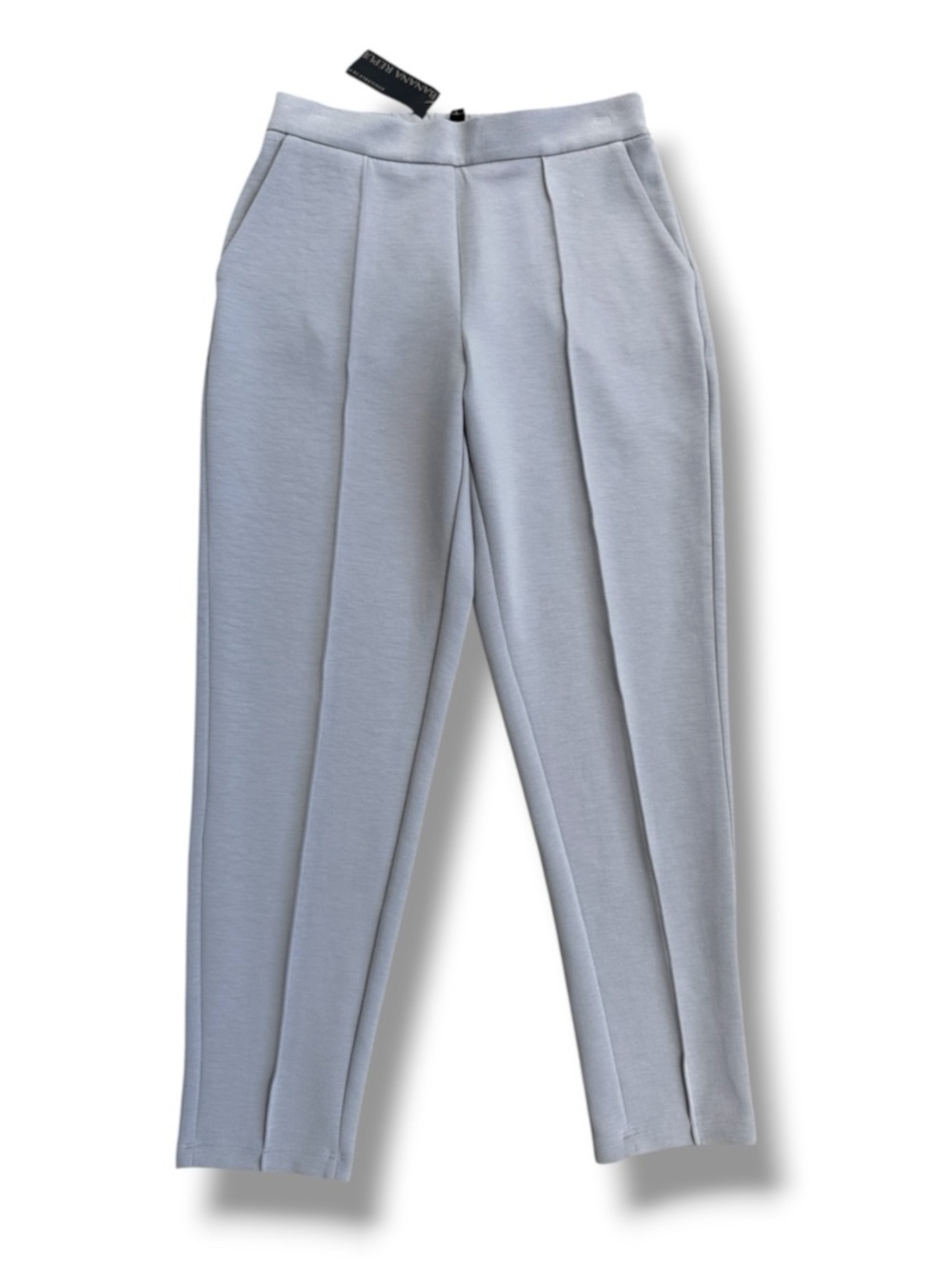 NWT Banana Republic Light Gray Front Seamed Pull-On Trousers Size XS